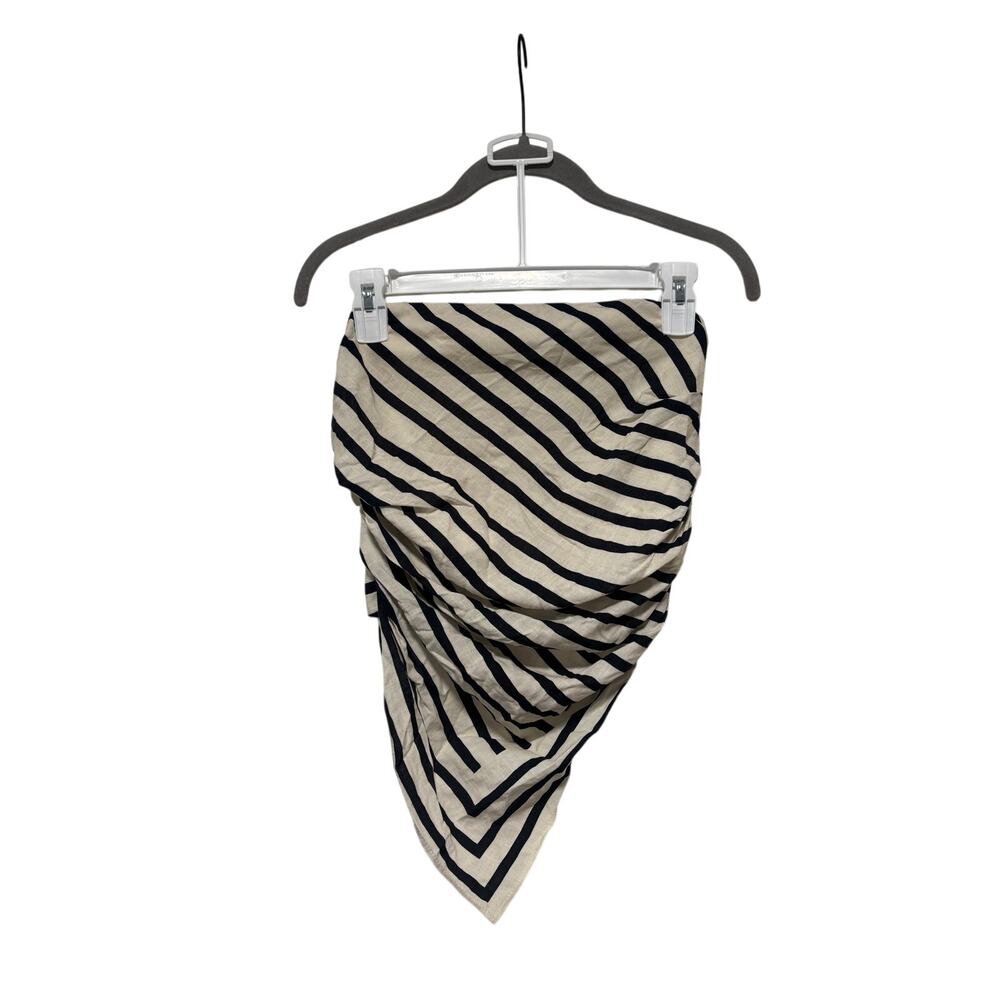 Zara XS Striped Strapless Top Black White